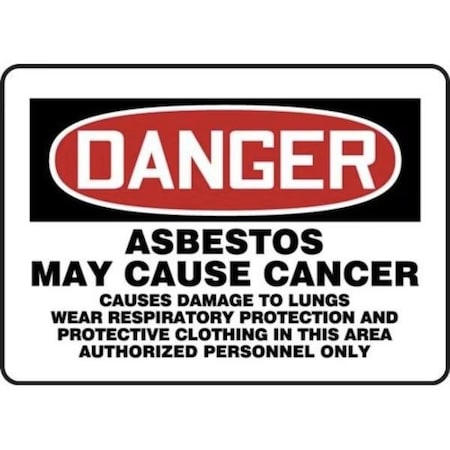 Accuform OSHA DANGER SAFETY SIGN ASBESTOS MCAW128VP MCAW128VP